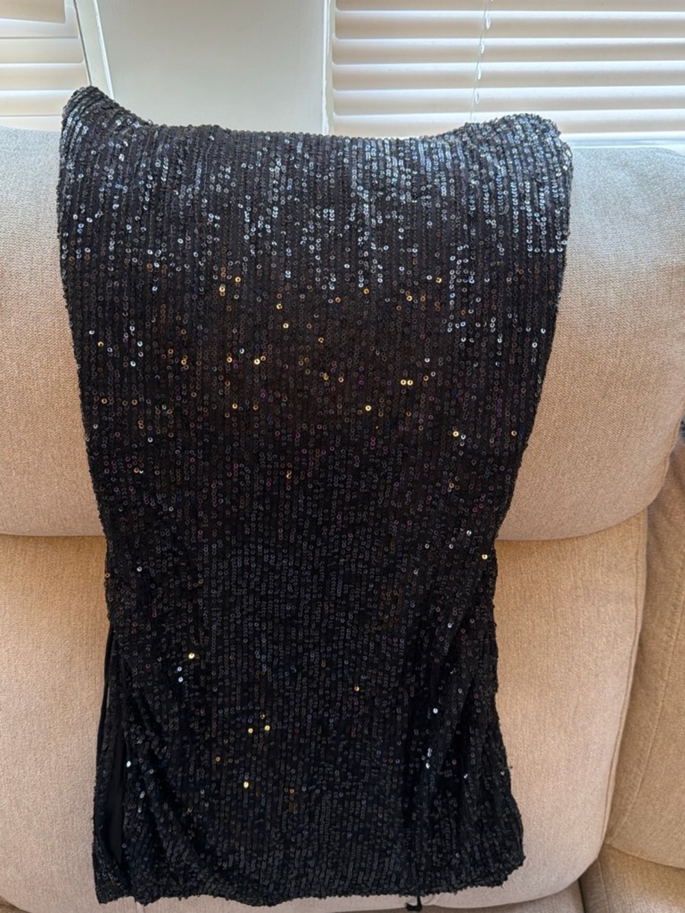 Fashion Nova Black Strapless Sequin Dress
